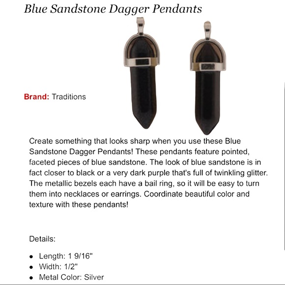 Blue goldstone crystal quartz double hex pendant on silver chain NEW - Picture 4 of 4